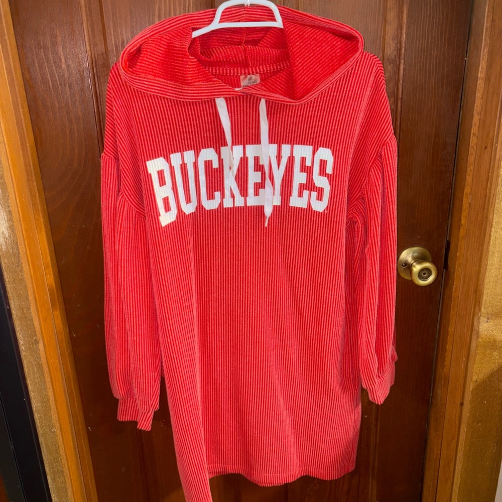 Red Buckeyes Hoodie Dress